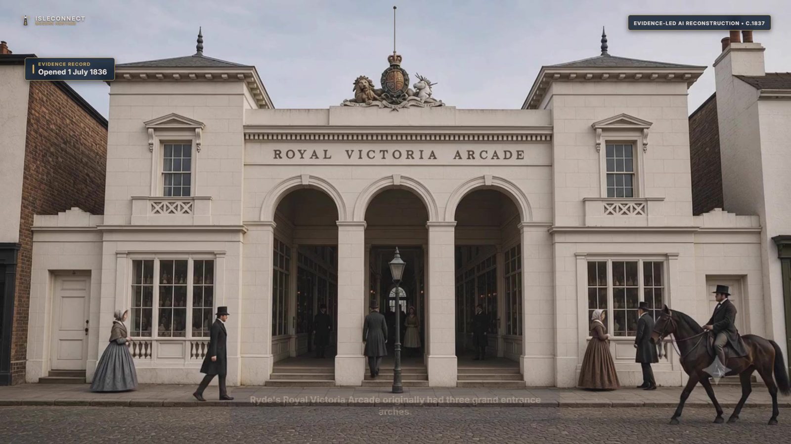 The Royal Victoria Arcade as reconstructed for c.1837