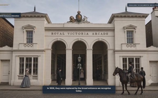 Evidence-led digital reconstruction of Royal Victoria Arcade c.1837